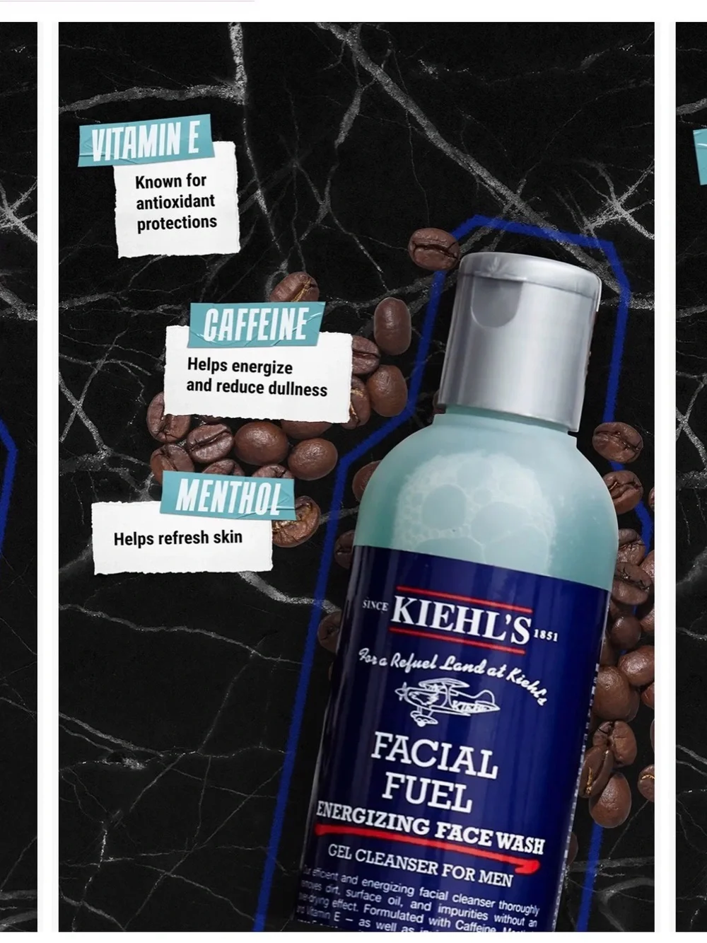 NWT - Kiehl’s Facial Fuel Face Wash 8.4 oz for men